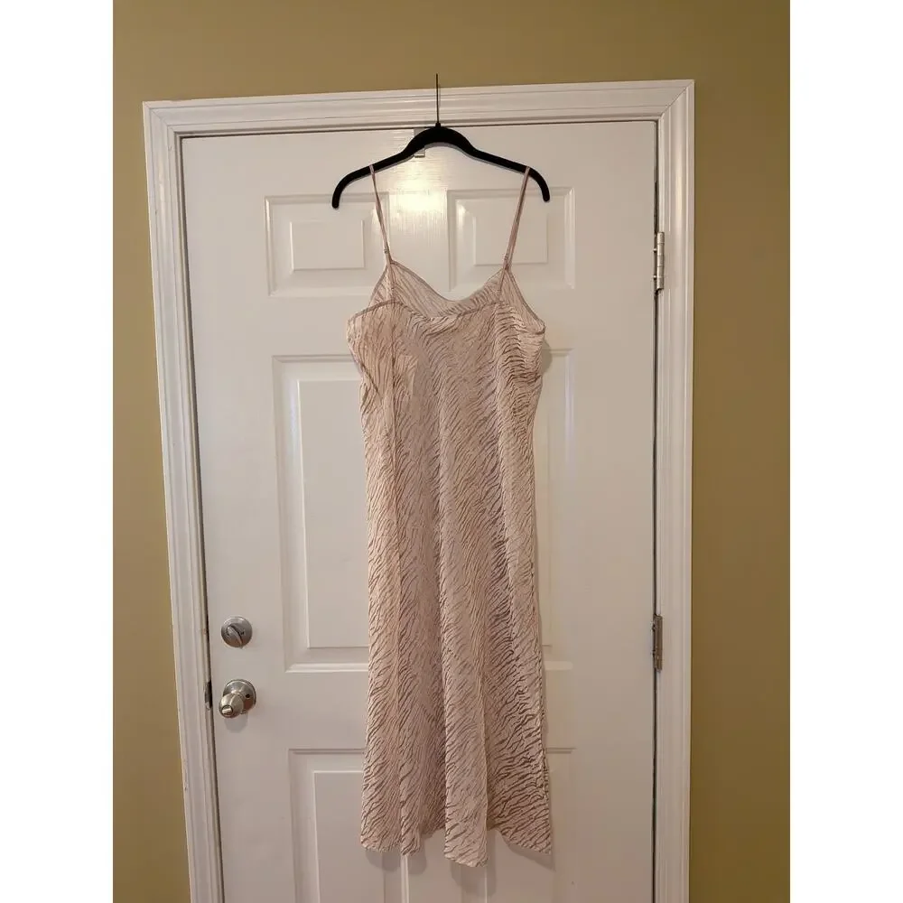 Cabernet Sleepwear Lounge Set NWT Sheer Gold Zebra Duster Slip Dress Size Medium